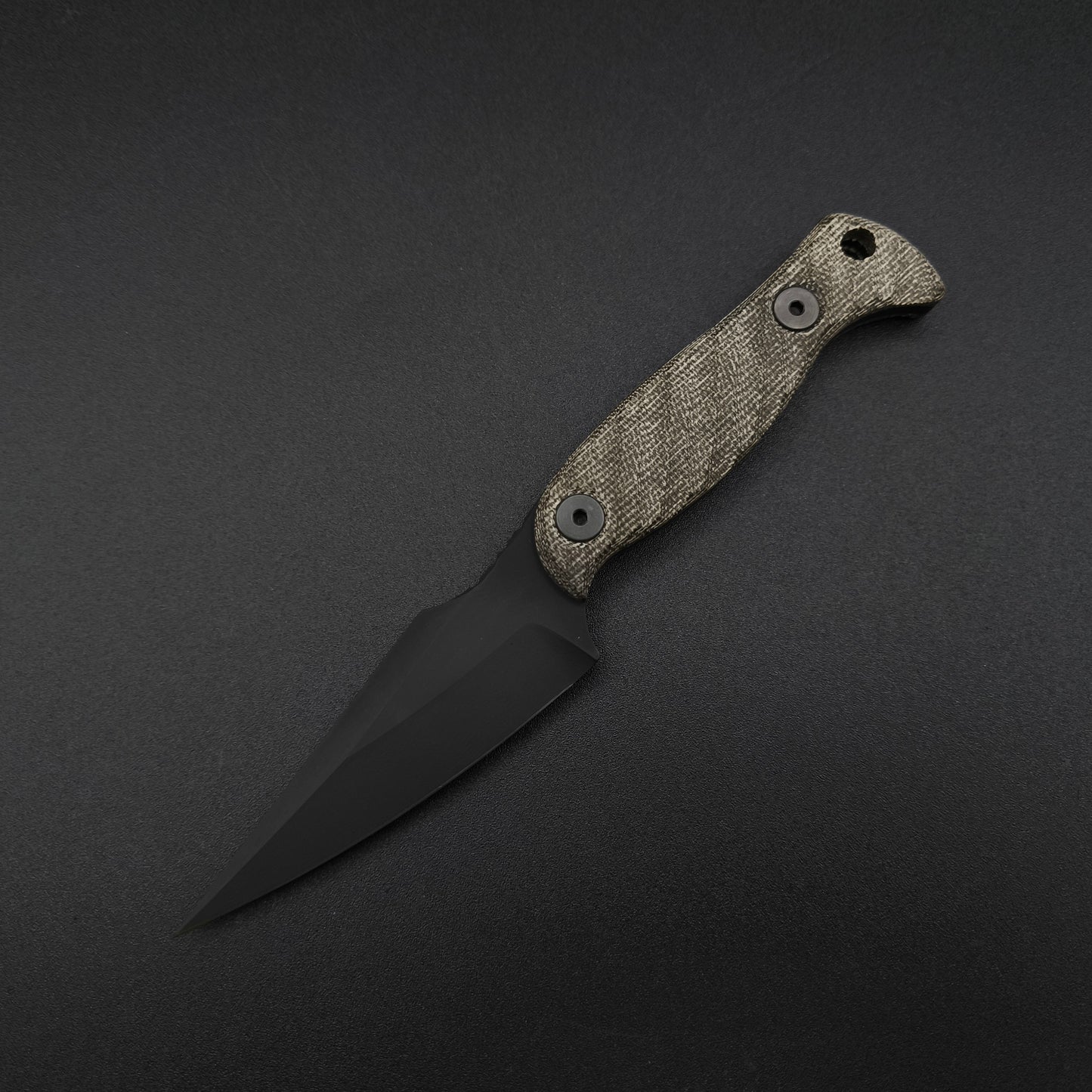 Half Face Blades Gulo Gulo, OD Green Canvas Micarta, Armor Black Cerakote 2