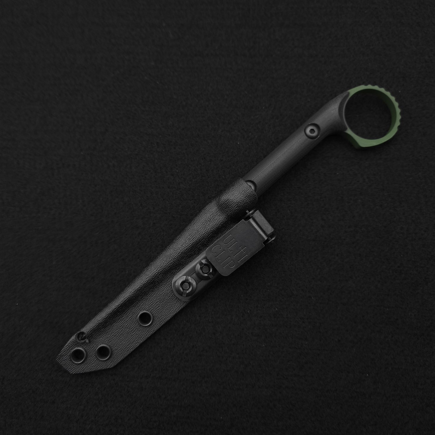Half Face Blades Ring Cardiac Spike Black G10, Highland Green Cerakote 4