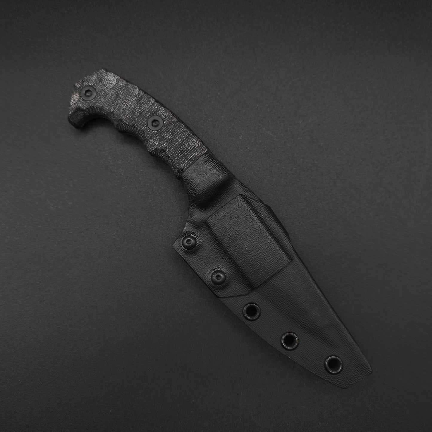 Half Face Blades HUMINT 4" Black Canvas Micarta, Midnight Bronze 3
