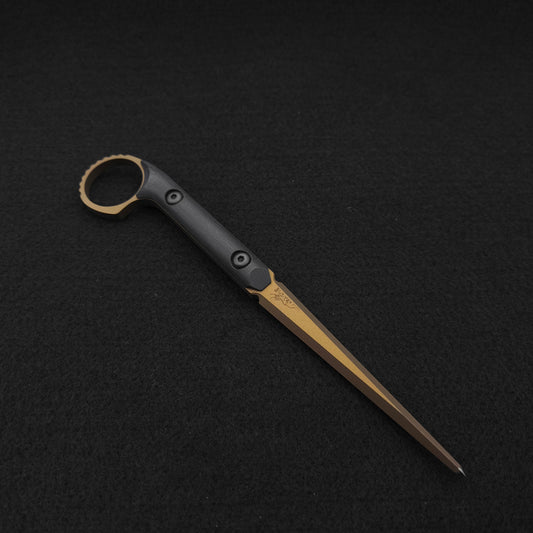 Half Face Blades Ring Cardiac Spike Black G10, Burnt Bronze Cerakote 1