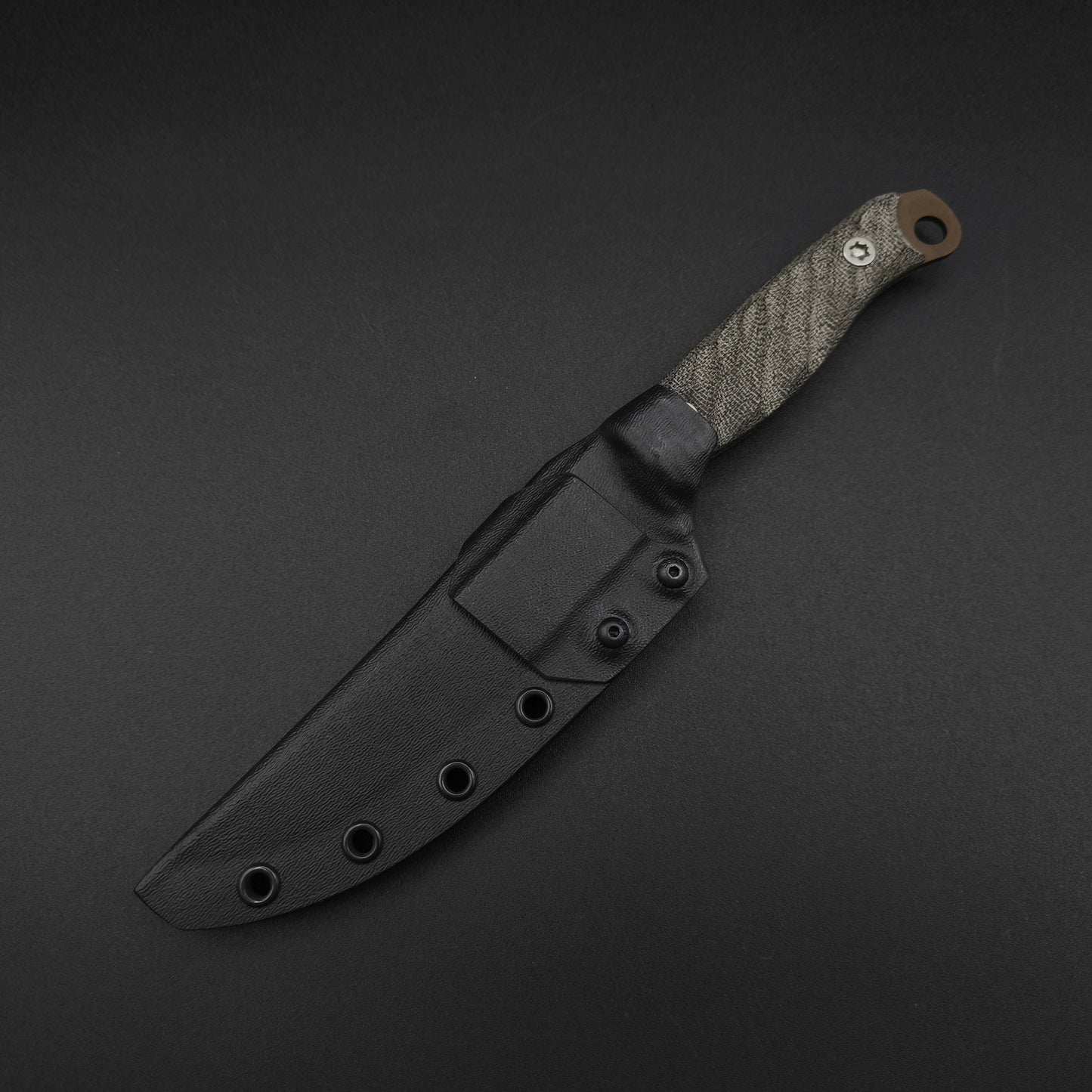 Half Face Blades Crow Breakdown Black Canvas Micarta, Midnight Bronze Cerakote 3