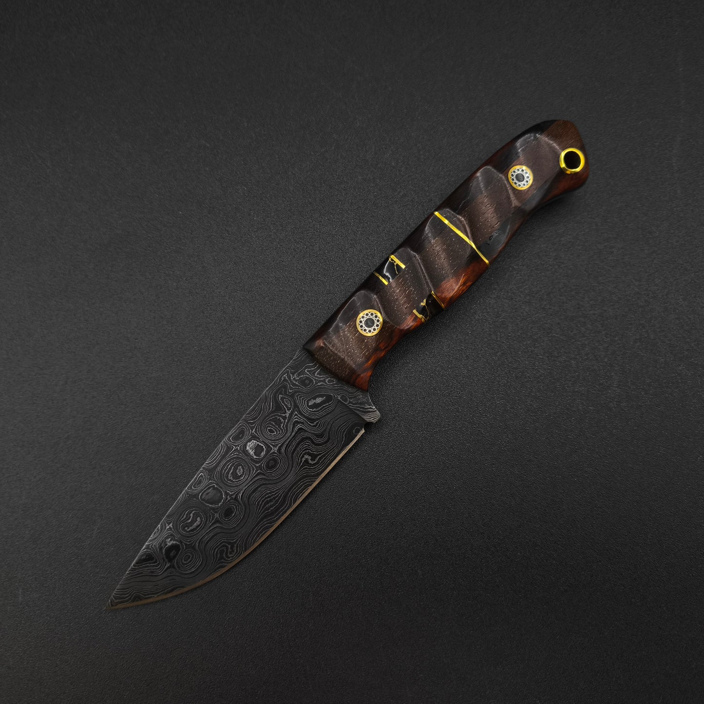 Sea Sick Blades Micro Fieldcraft Damascus Hawaiian Curly Koa 2