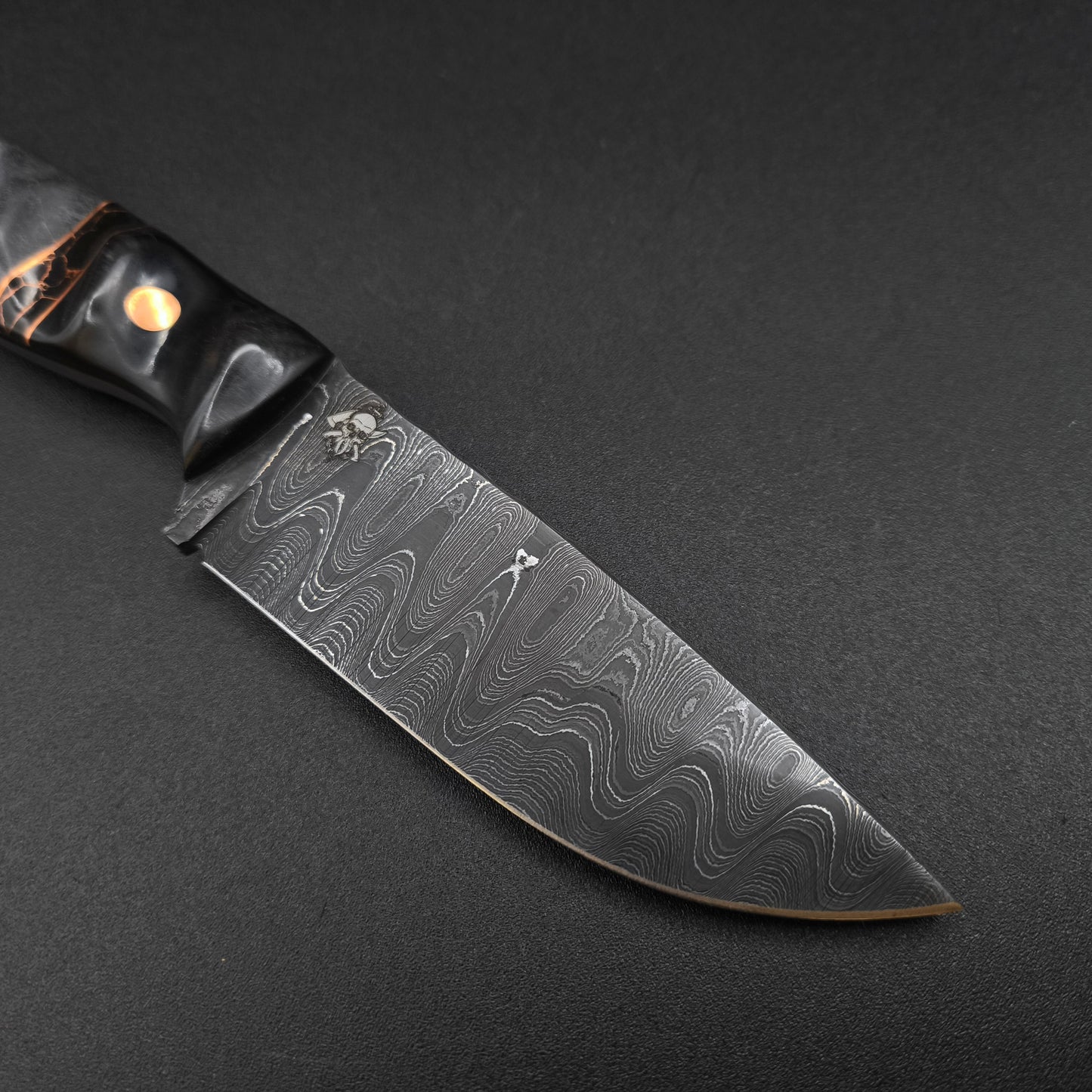 Sea Sick Blades Fieldcraft Damascus, Buffalo Horn, Curly Maple 3