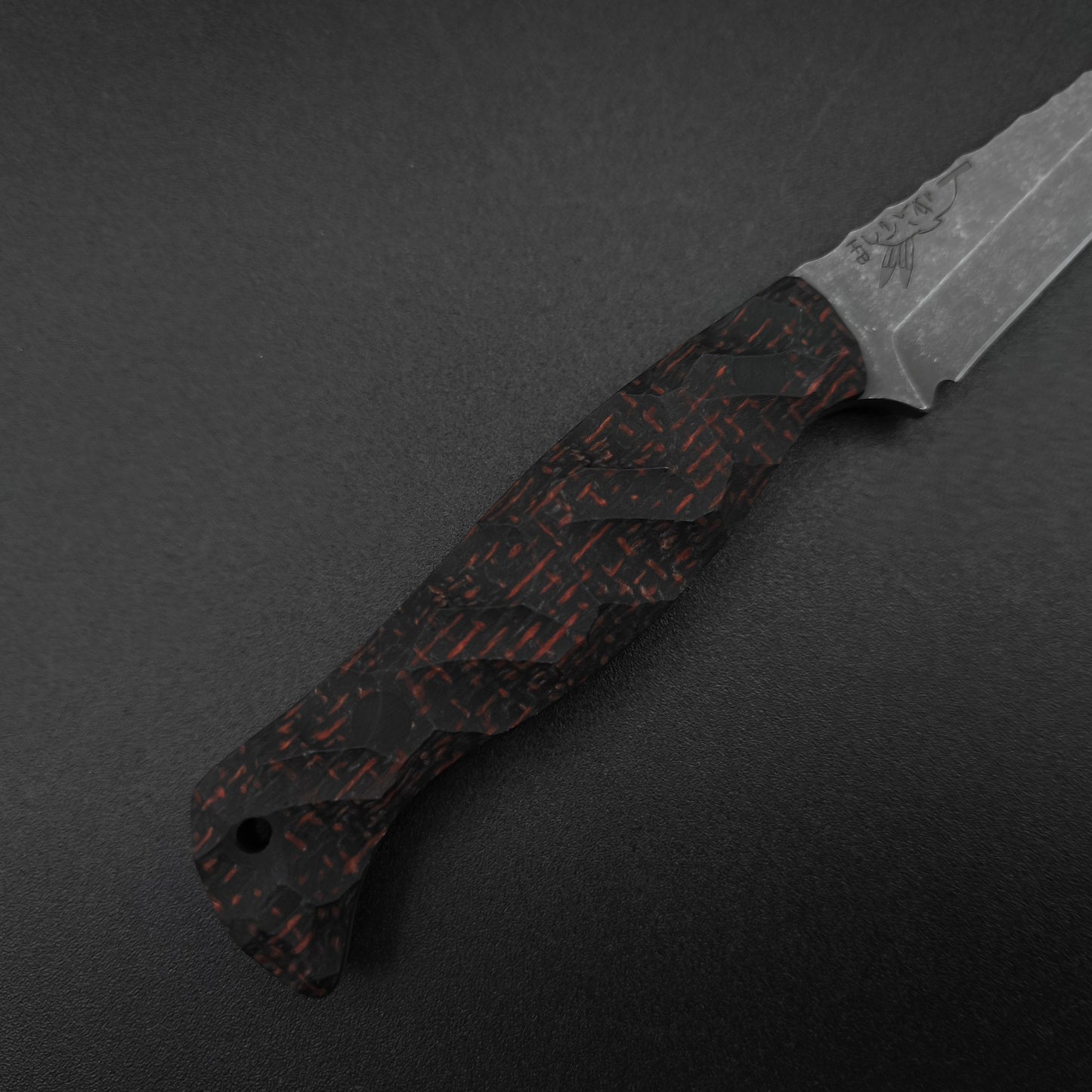 Half Face Blades Congressman Red and Black Burlap Micarta 3