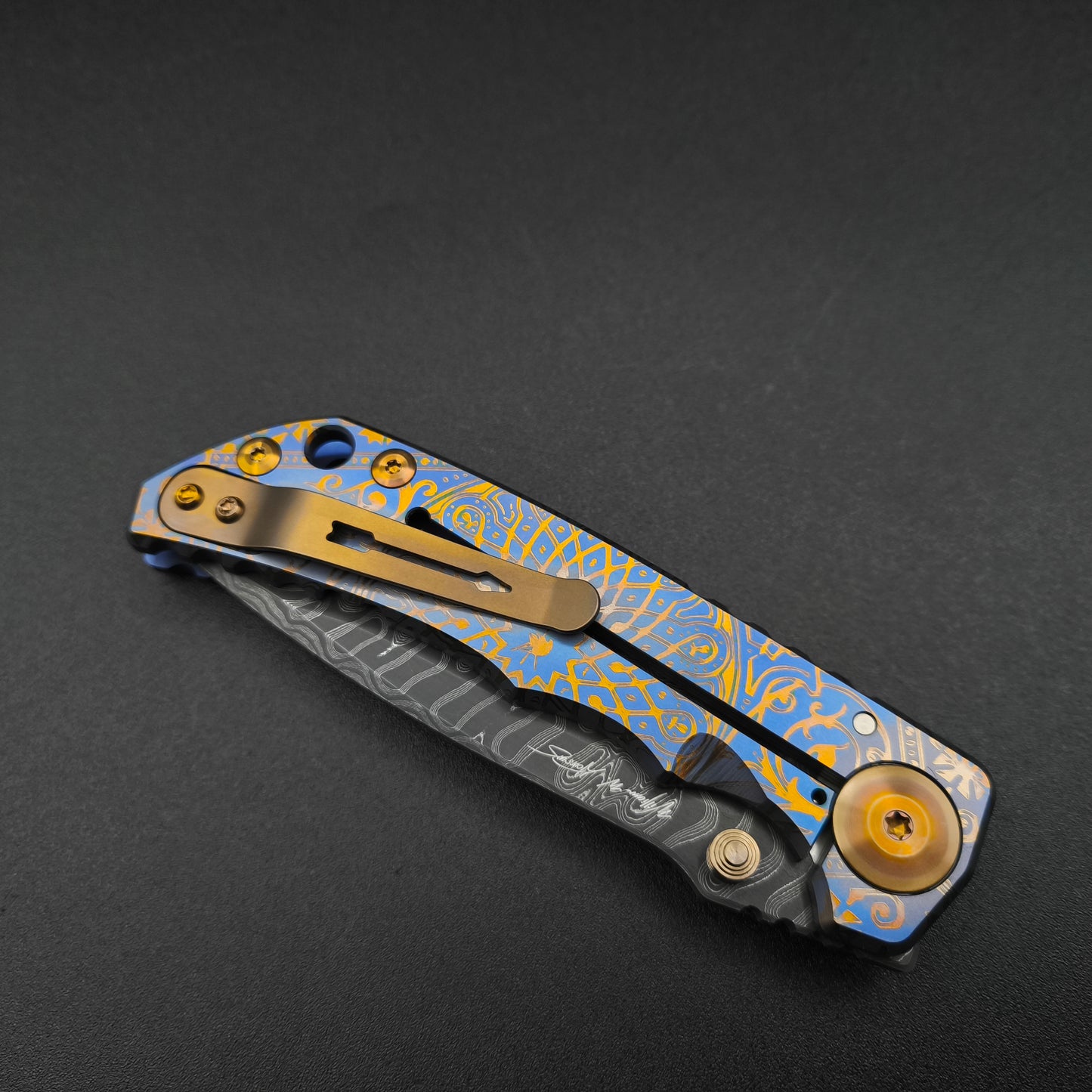 Spartan Blades Harsey Folder SF5 Custom Chad Nichols Damascus Royal Flush 5