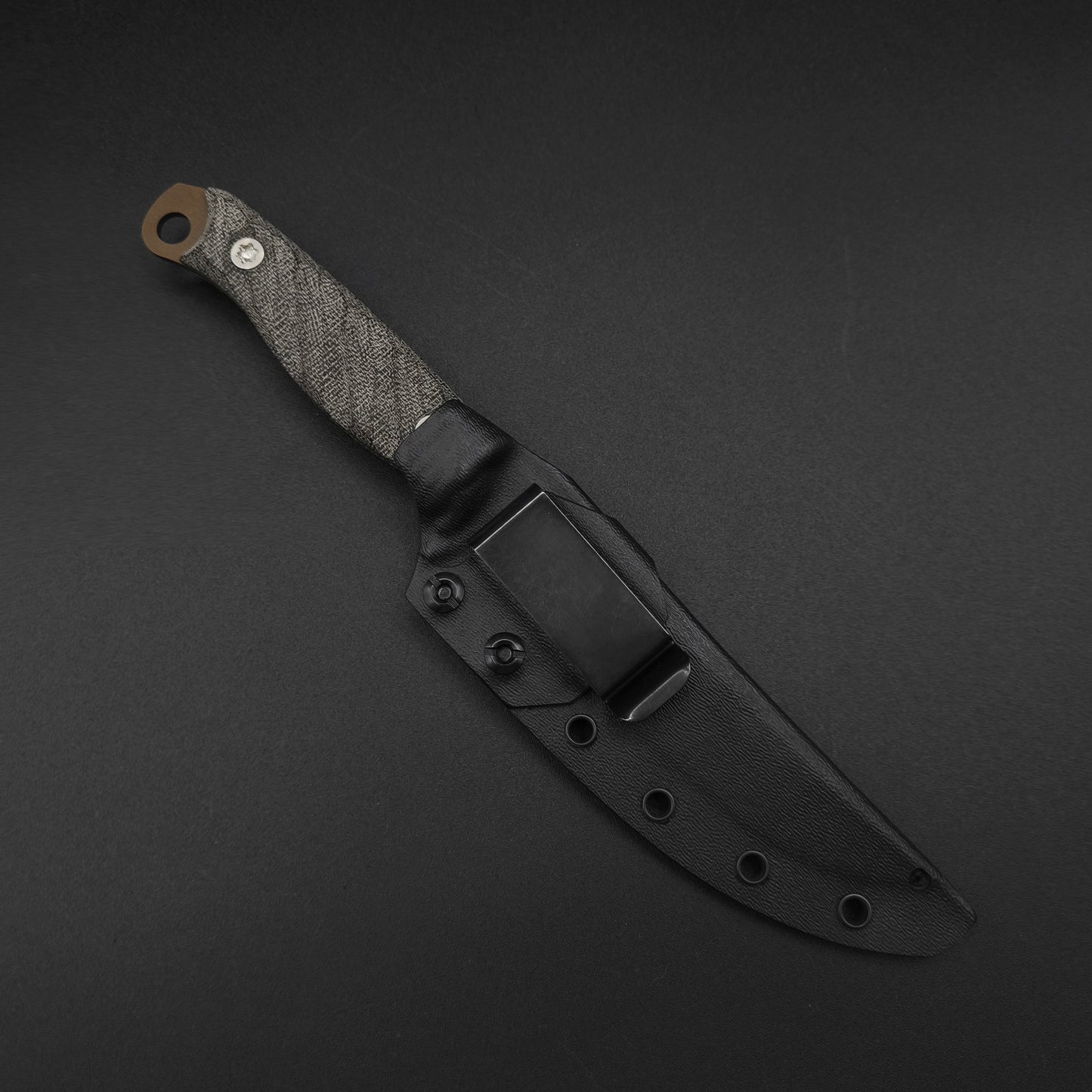 Half Face Blades Crow Breakdown Black Canvas Micarta, Midnight Bronze Cerakote 4
