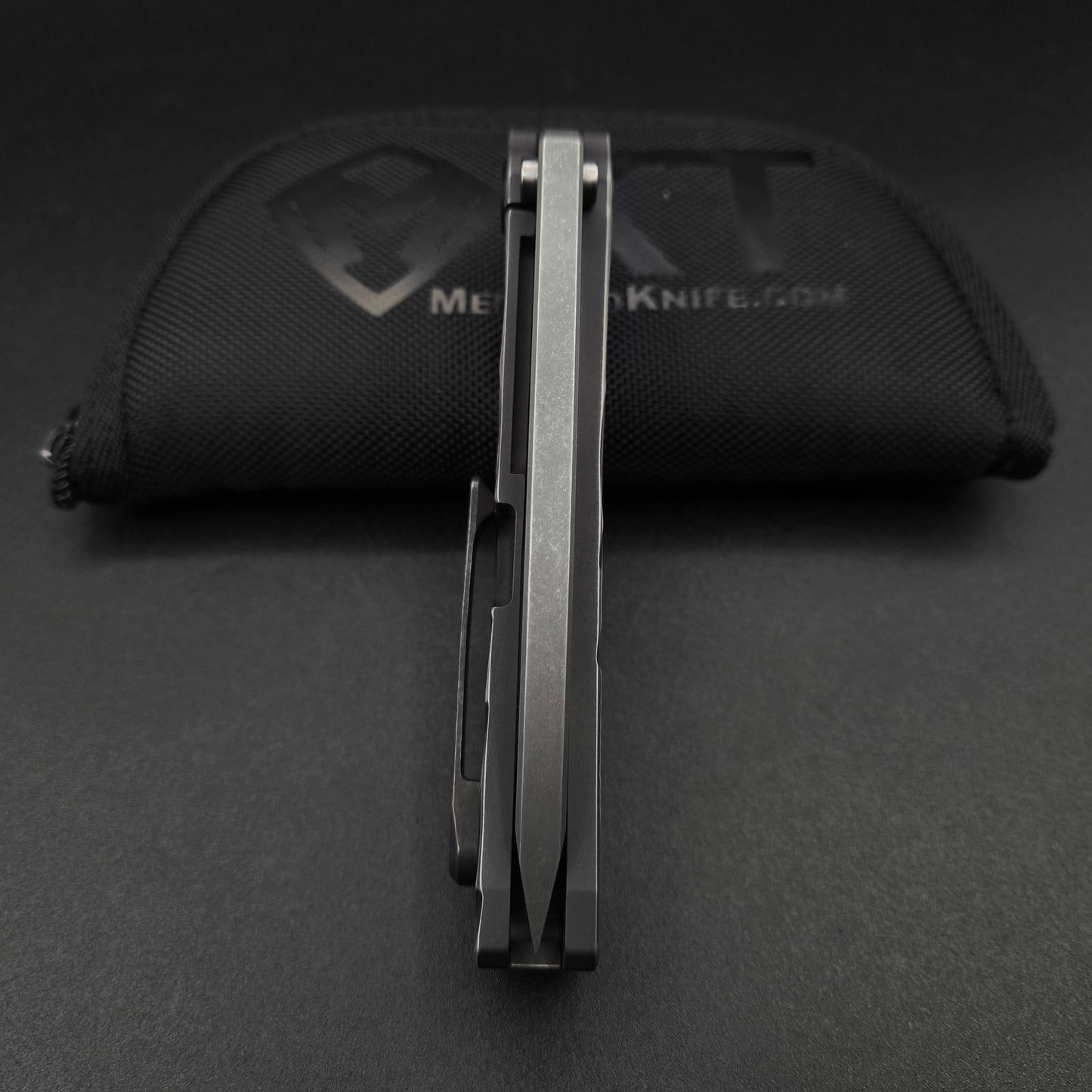 Medford Marauder, Full Size, Acid Distressed Tanto, Black and Silver Stained Glass 5