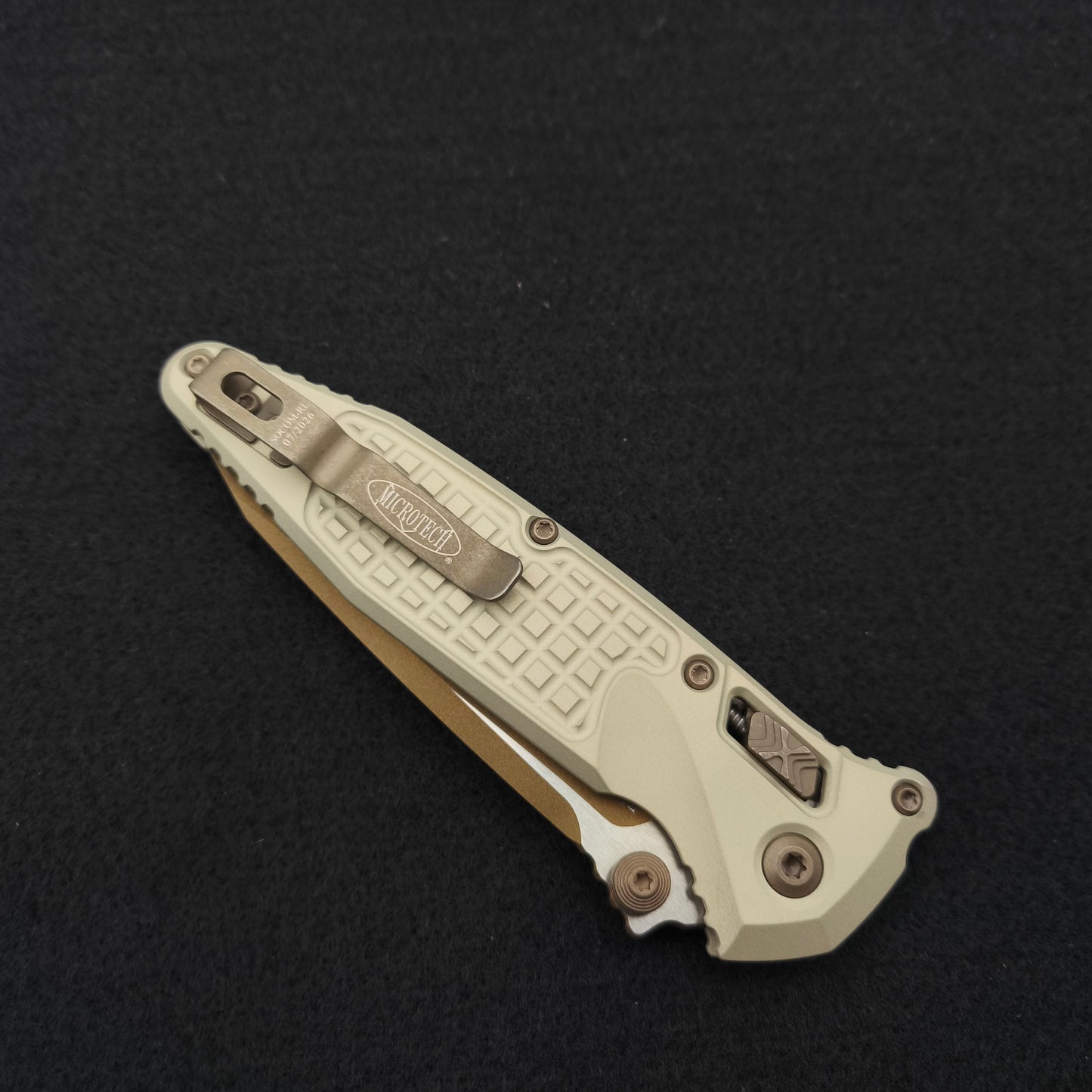 Microtech Knives Socom Delta RAM-LOK T/E Frag Champagne Gold