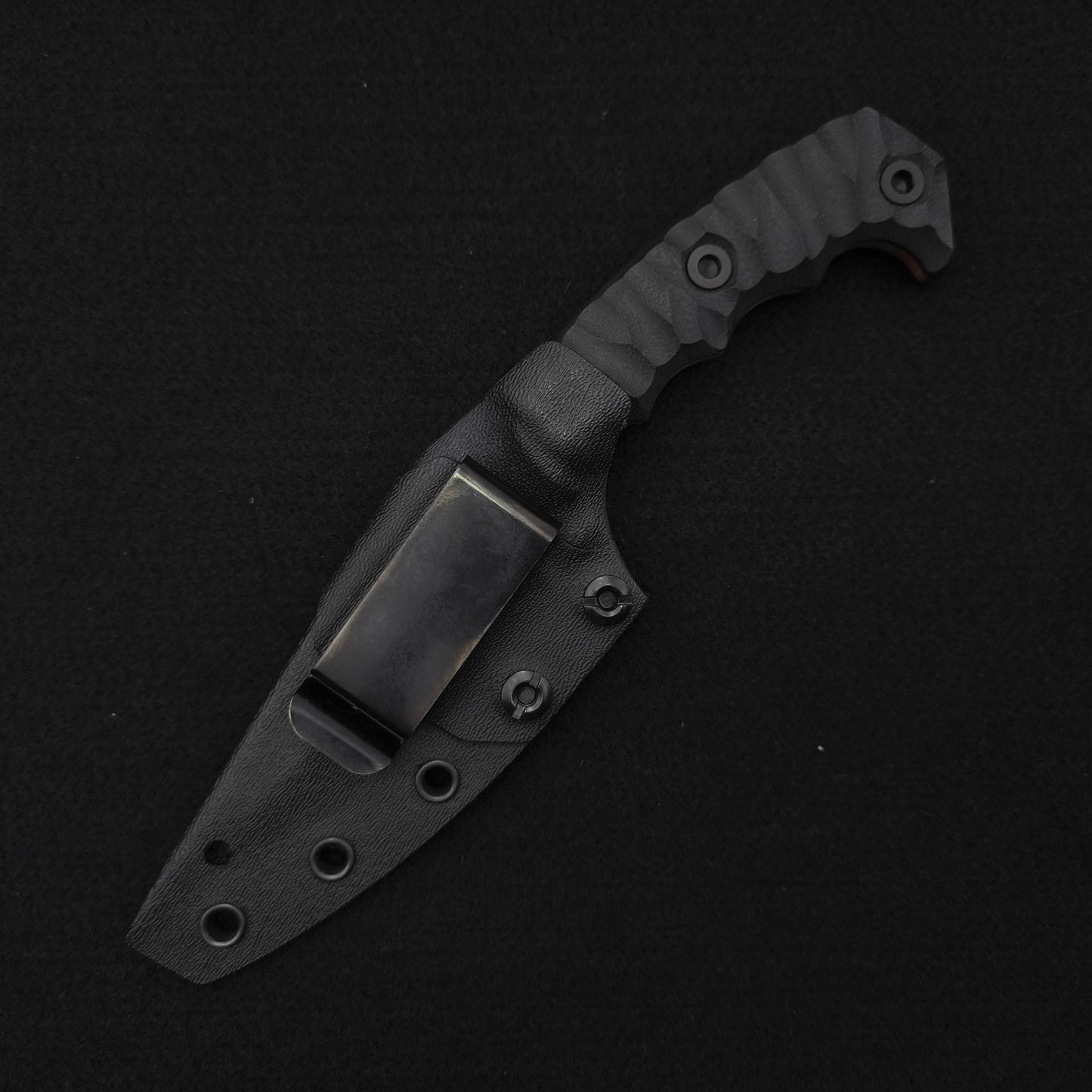 Half Face Blades HUMINT 4" Black G10, M81 Camo Cerakote 4