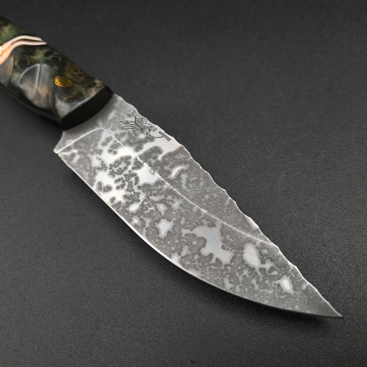 Half Face Blades Crow Jr Dyed Redwood, Black & Ivory G10 3
