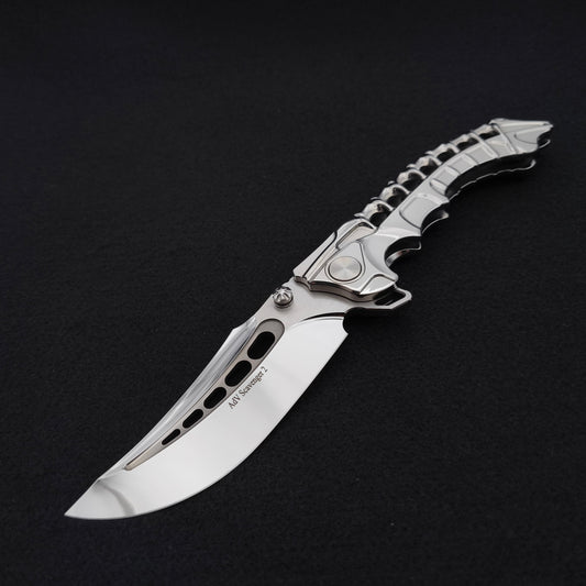 ADV Scavenger Gen 2, Integral Titanium Handle, Satin and Mirror finish, M390 1