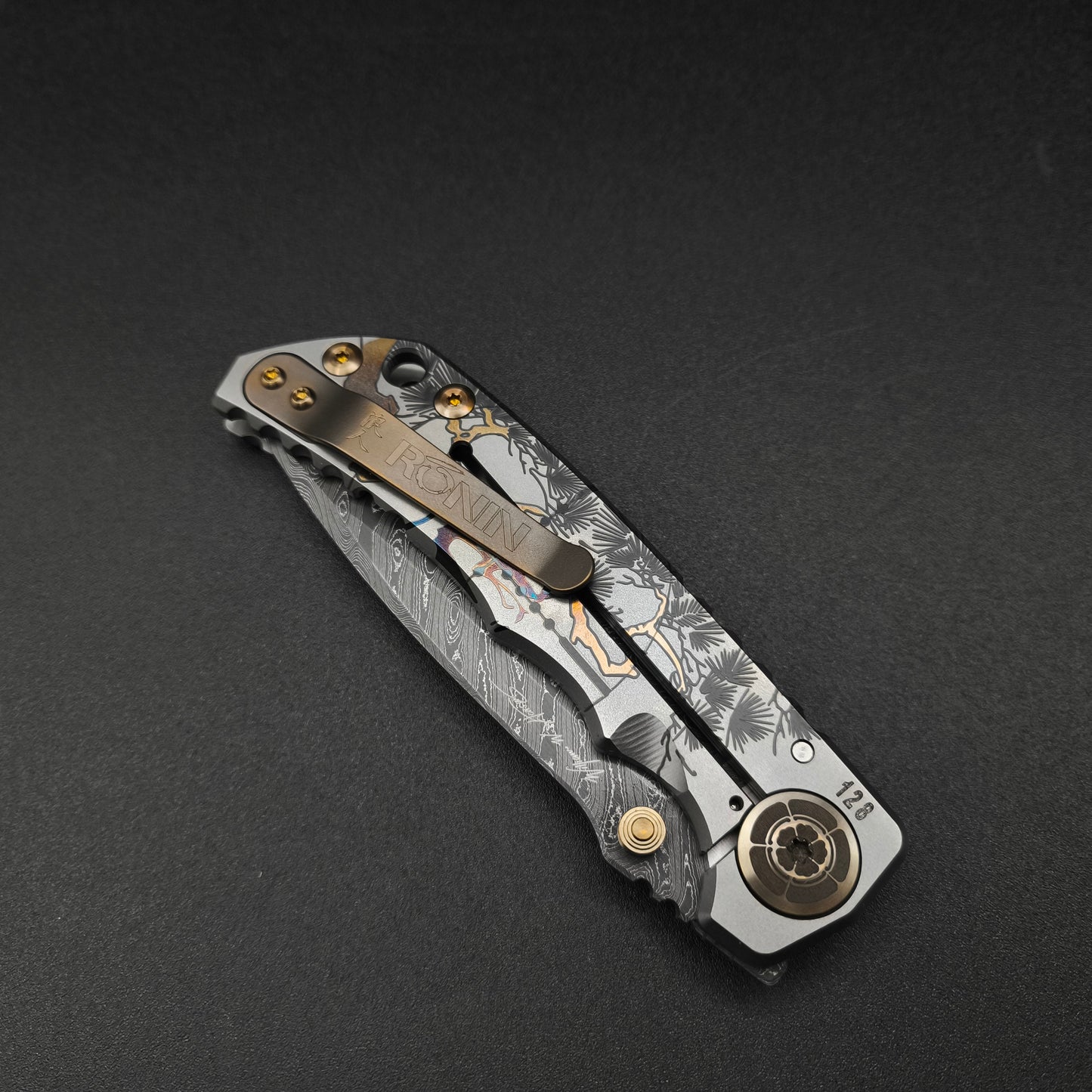 Spartan Blades Harsey Folder SF5 Custom Chad Nichols Damascus Ronin Long Gunner