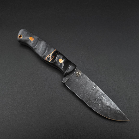 Sea Sick Blades Fieldcraft Damascus, Buffalo Horn, Curly Maple 1