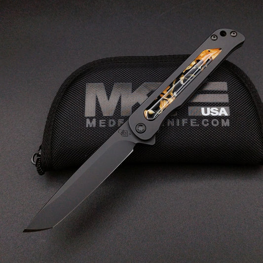 Medford T-Bone, DLC Tanto Blade, Tortoise Shell Inlay, S45VN