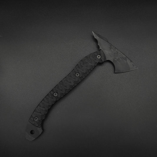 Half Face Blades Bleeding Heart Hawk Black Burlap Micarta, Urban Stone 1