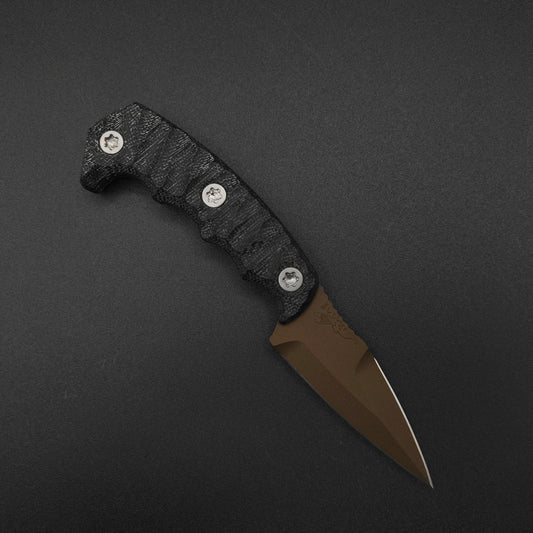 Half Face Blades HUMINT 3" Black Canvas Micarta, Midnight Bronze 1