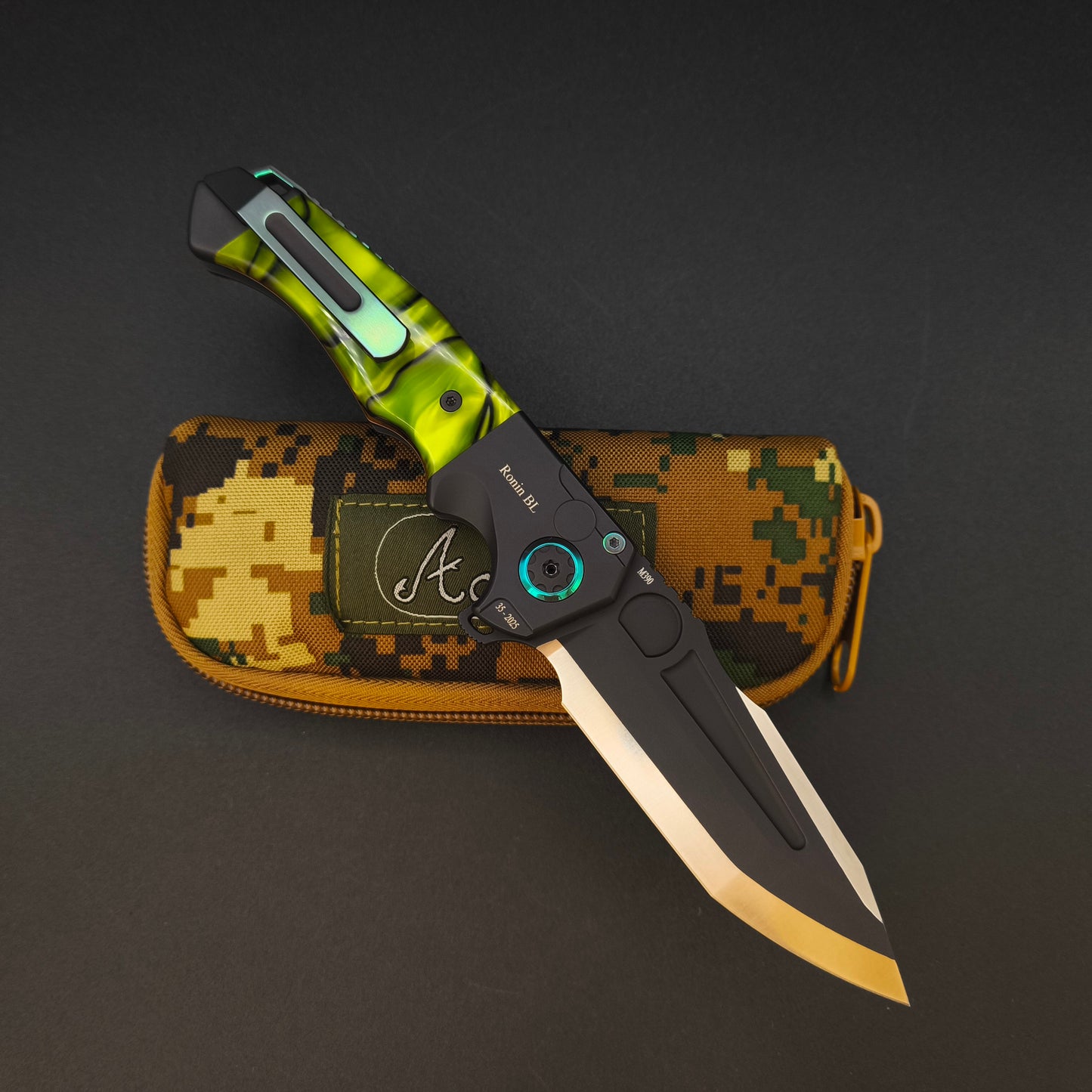 ADV Ronin Kalgard Titan Green Kirinite, Anodized Hardware 2