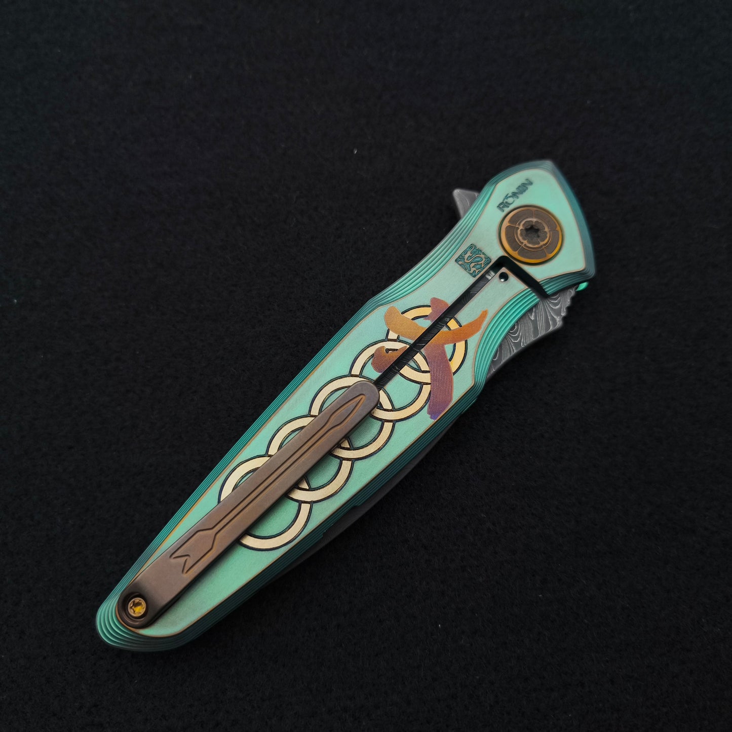 Spartan Blades PANDIA Ronin Fire SF16 Custom Chad Nichols Damascus 5