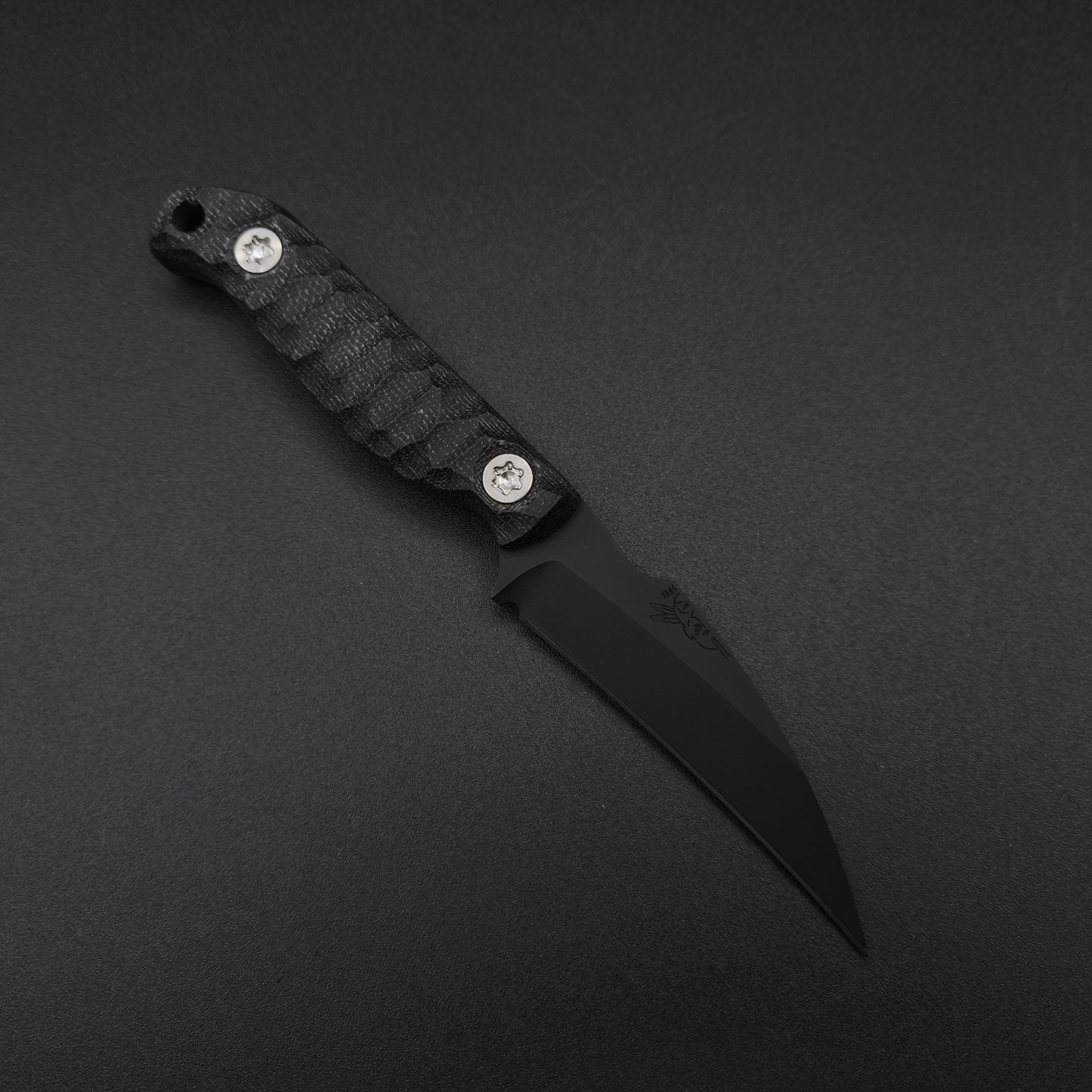 Half Face Blades Gula Gula Black canvas micarta, Armor Black cerakote 1