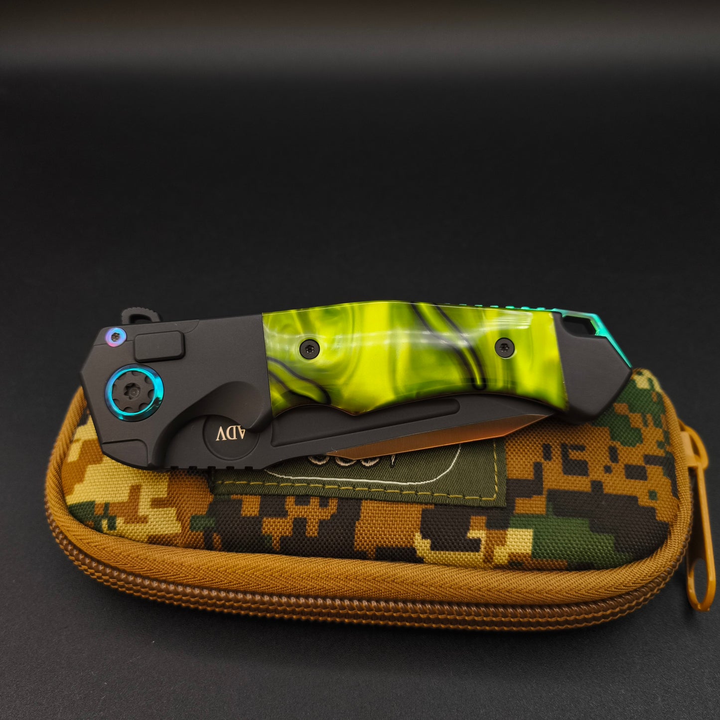 ADV Ronin Kalgard Titan Green Kirinite, Anodized Hardware 3