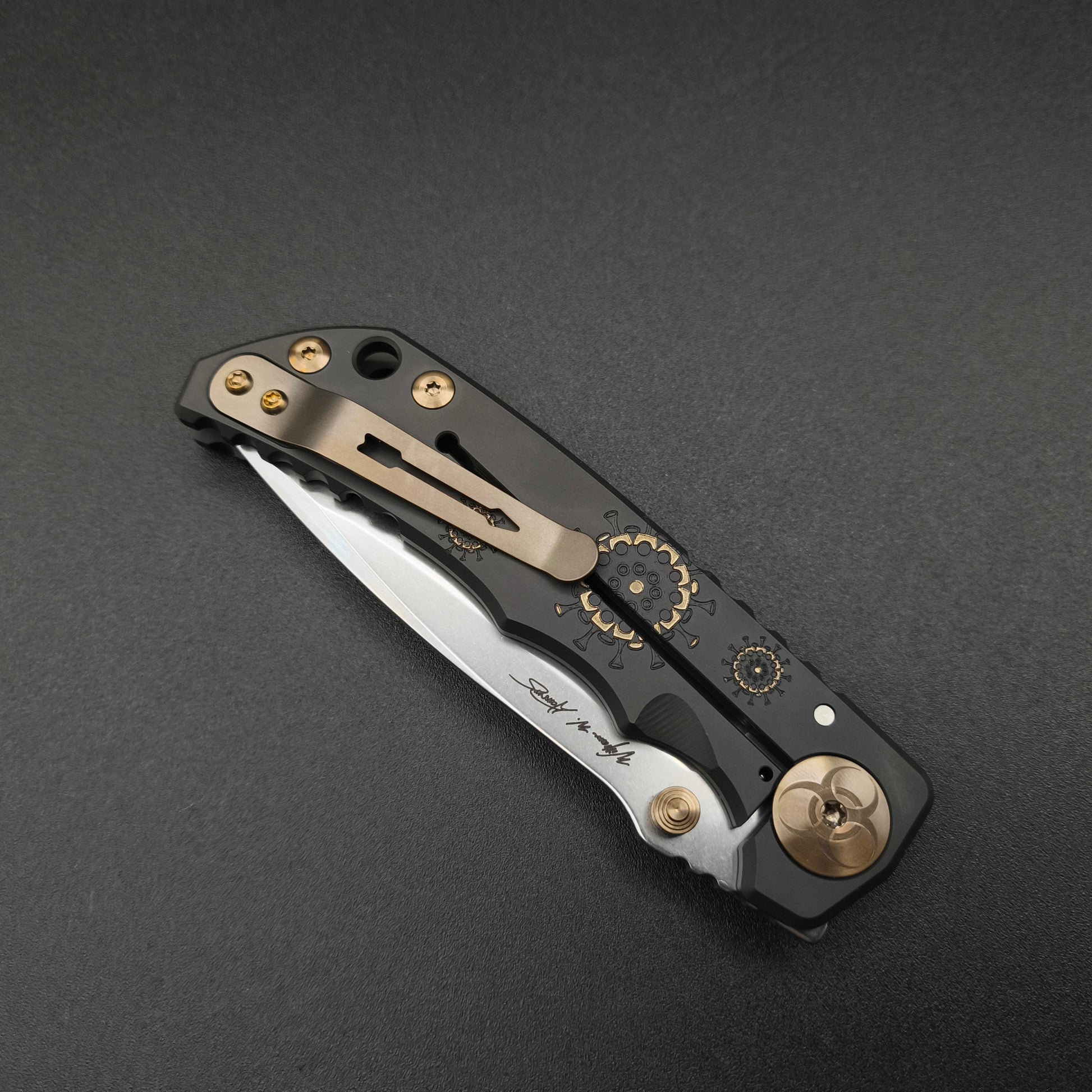 Spartan Blades Harsey Folder SHF SF5 Custom Magnacut Black Plague 4