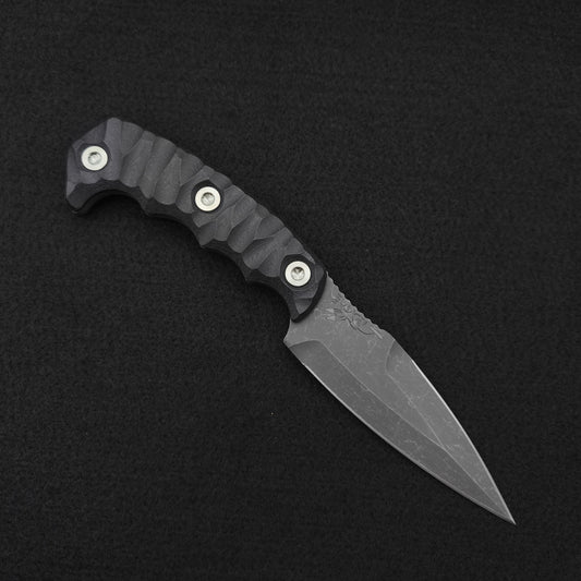 Half Face Blades HUMINT 4" Black G10, stonewashed 1
