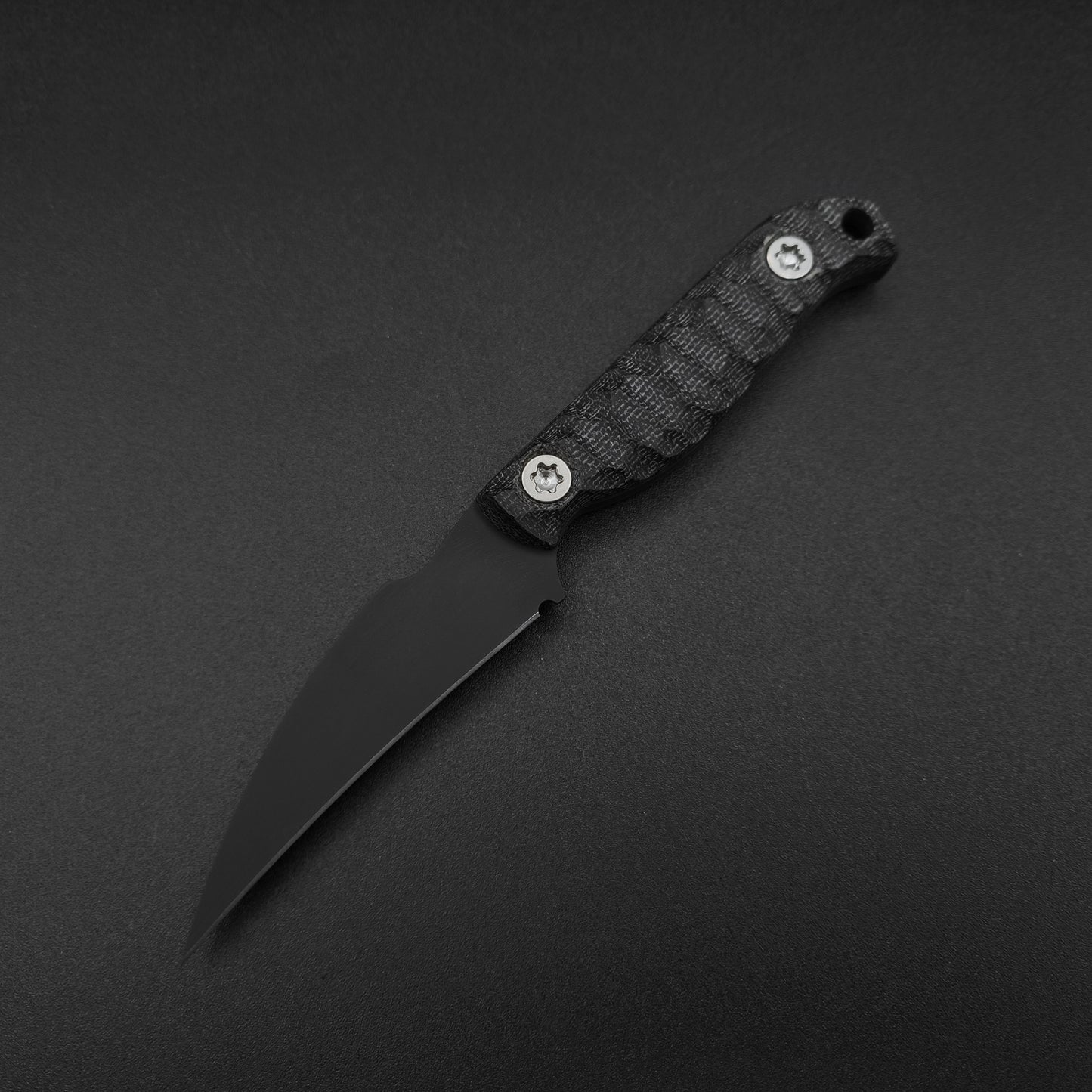 Half Face Blades Gula Gula Black canvas micarta, Armor Black cerakote 2