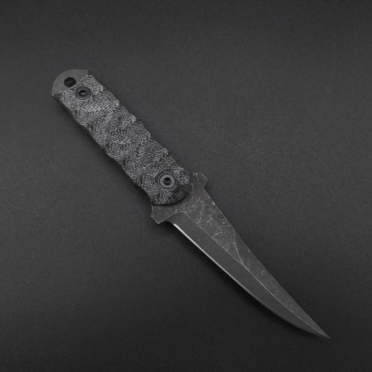Half Face Blades Combat Filet Black Canvas Micarta 1
