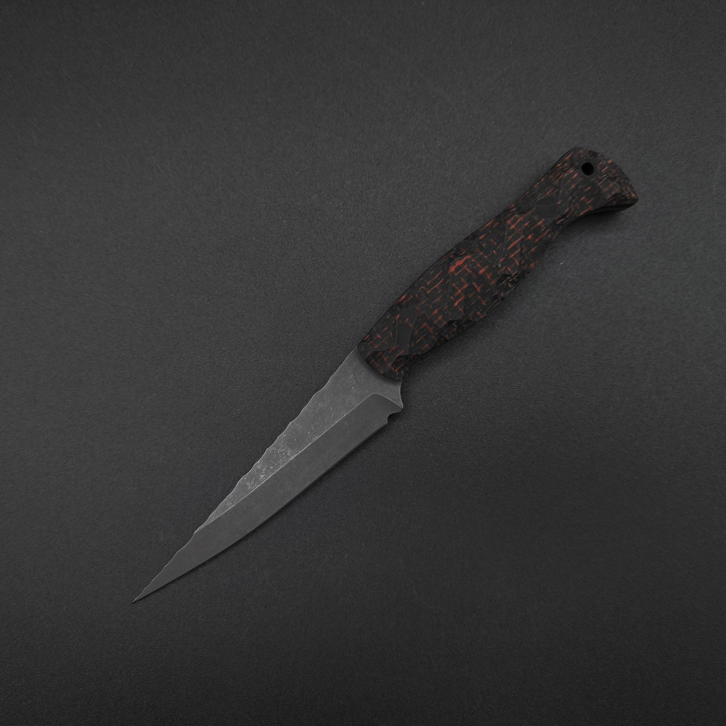 Half Face Blades Congressman Red and Black Burlap Micarta 2