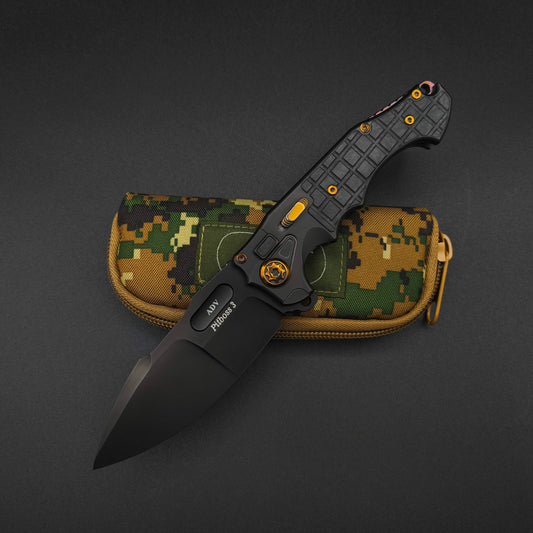 ADV Pitboss 3 Black Carbon Titanium Bronze Hardware 1