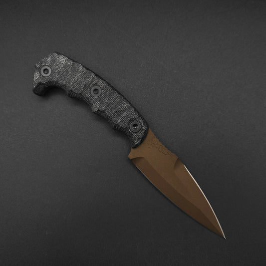 Half Face Blades HUMINT 4" Black Canvas Micarta, Midnight Bronze 1