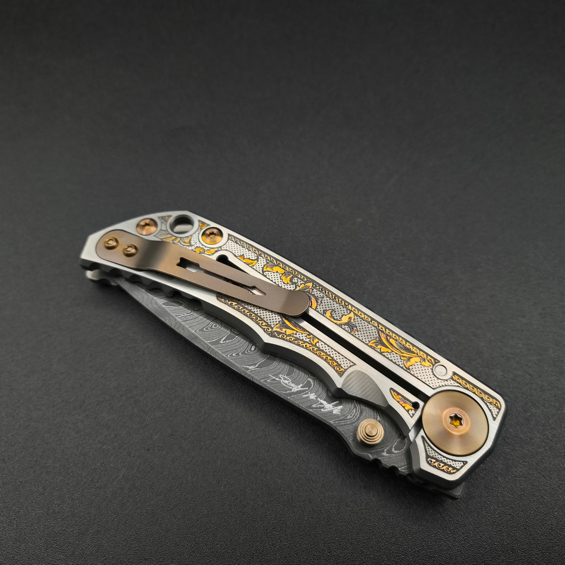 Spartan Blades Harsey Folder SF5 Custom Chad Nichols Damascus Flourishes 5