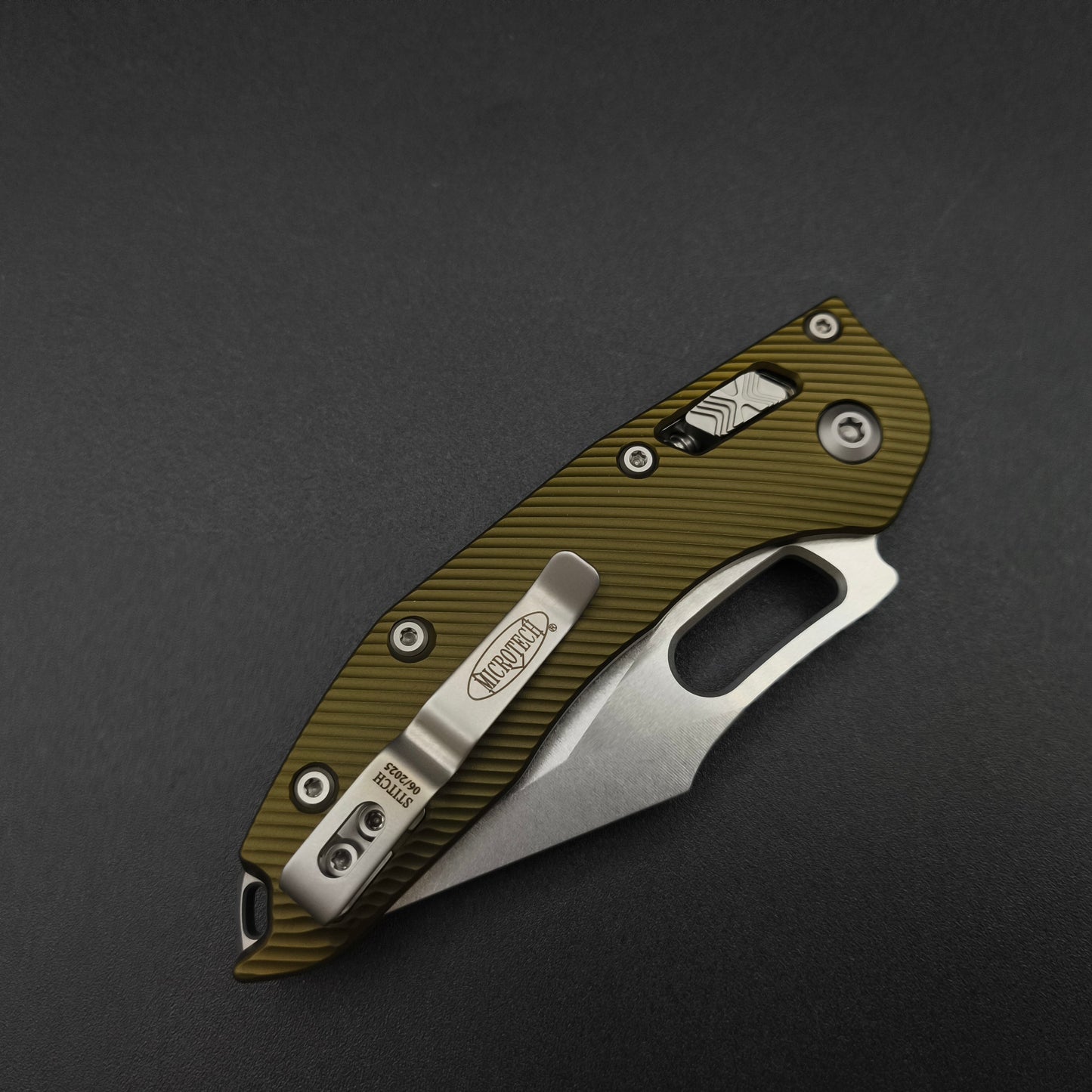 Microtech Stitch S/E Ram Lok OD Green Stonewashed M390MK 4