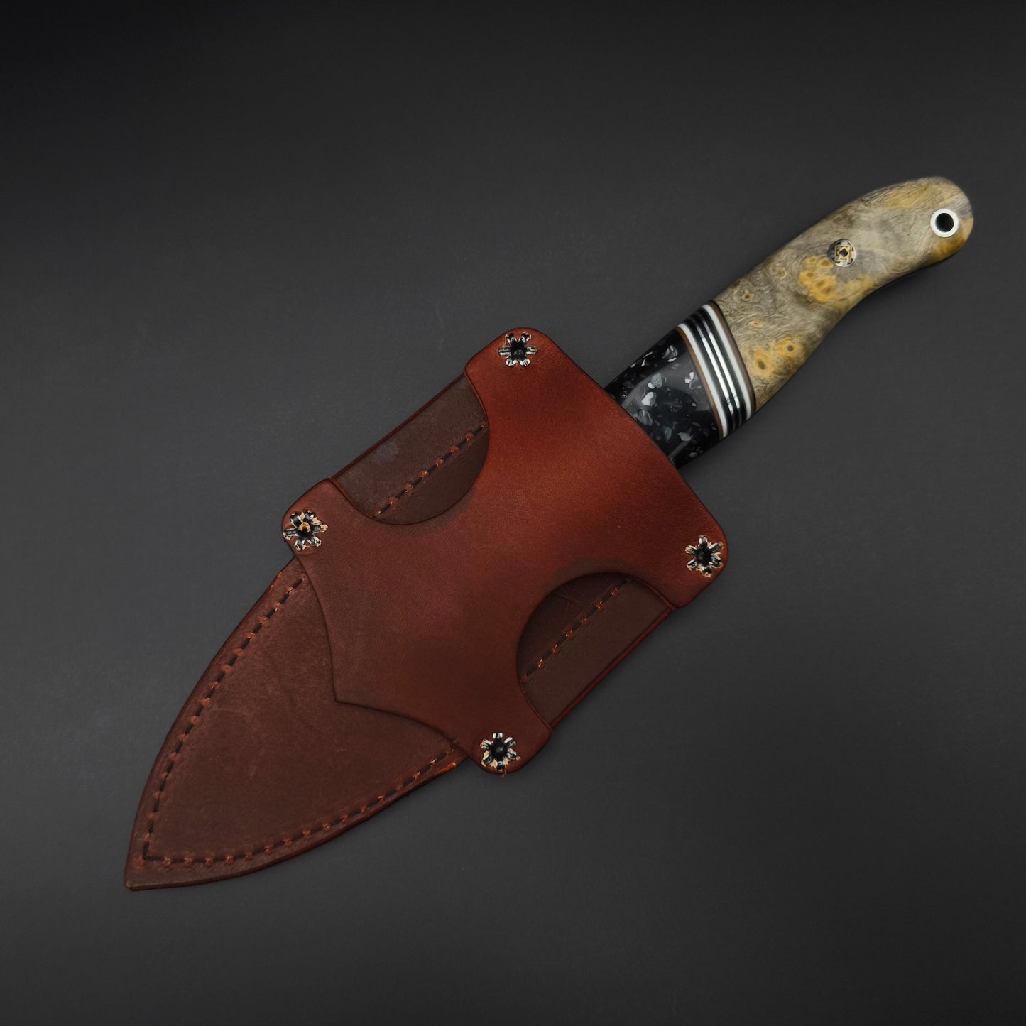 Half Face Blades Crow Jr White and Grey Fleck Resin and Buckeye 6