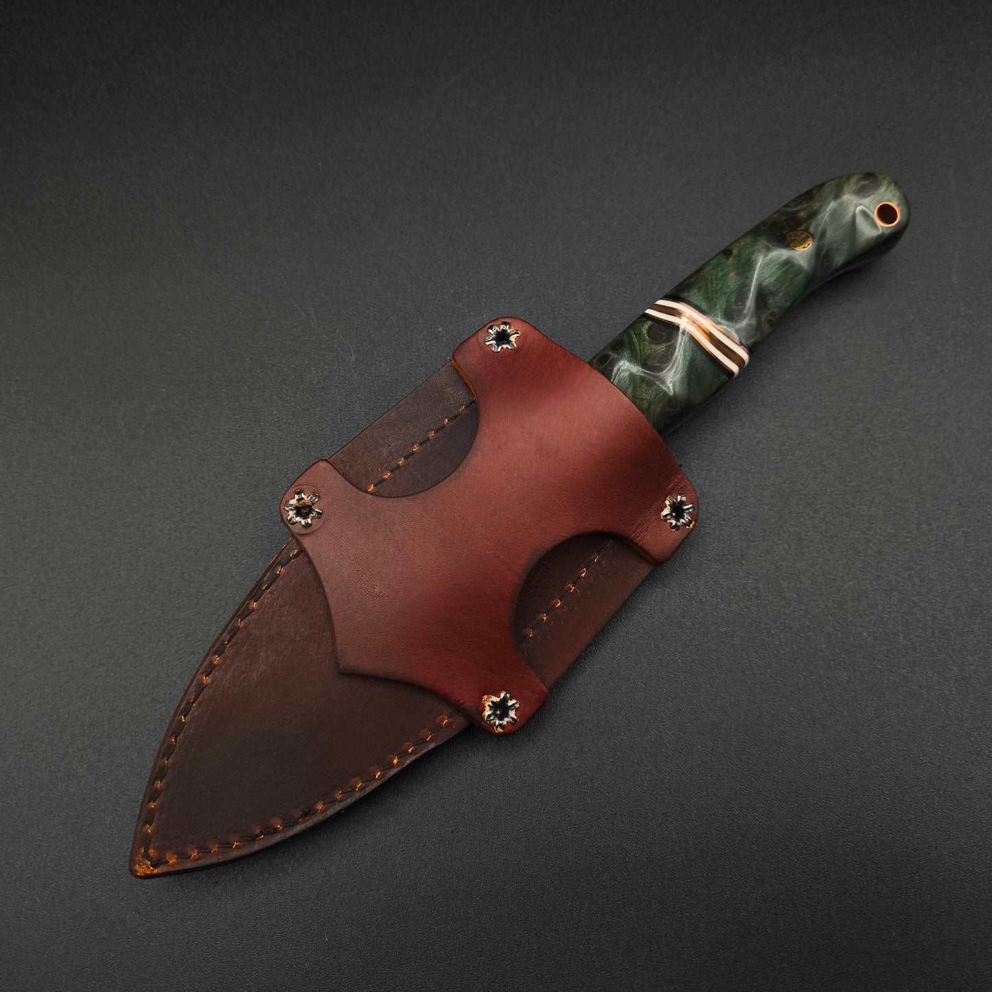 Half Face Blades Crow Jr Dyed Redwood, Black & Ivory G10 6
