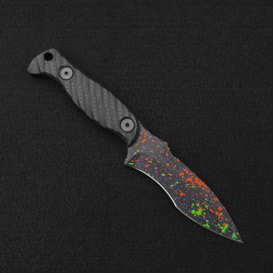 Half Face Blades Extremis MK1 Black G10, 80's RAD Splatter Cerakote 1