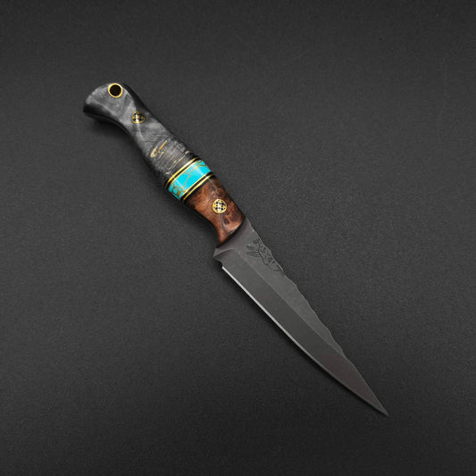 Half Face Blades Congressman, Redwood Burl, Turquoise, dyed Buckeye 1