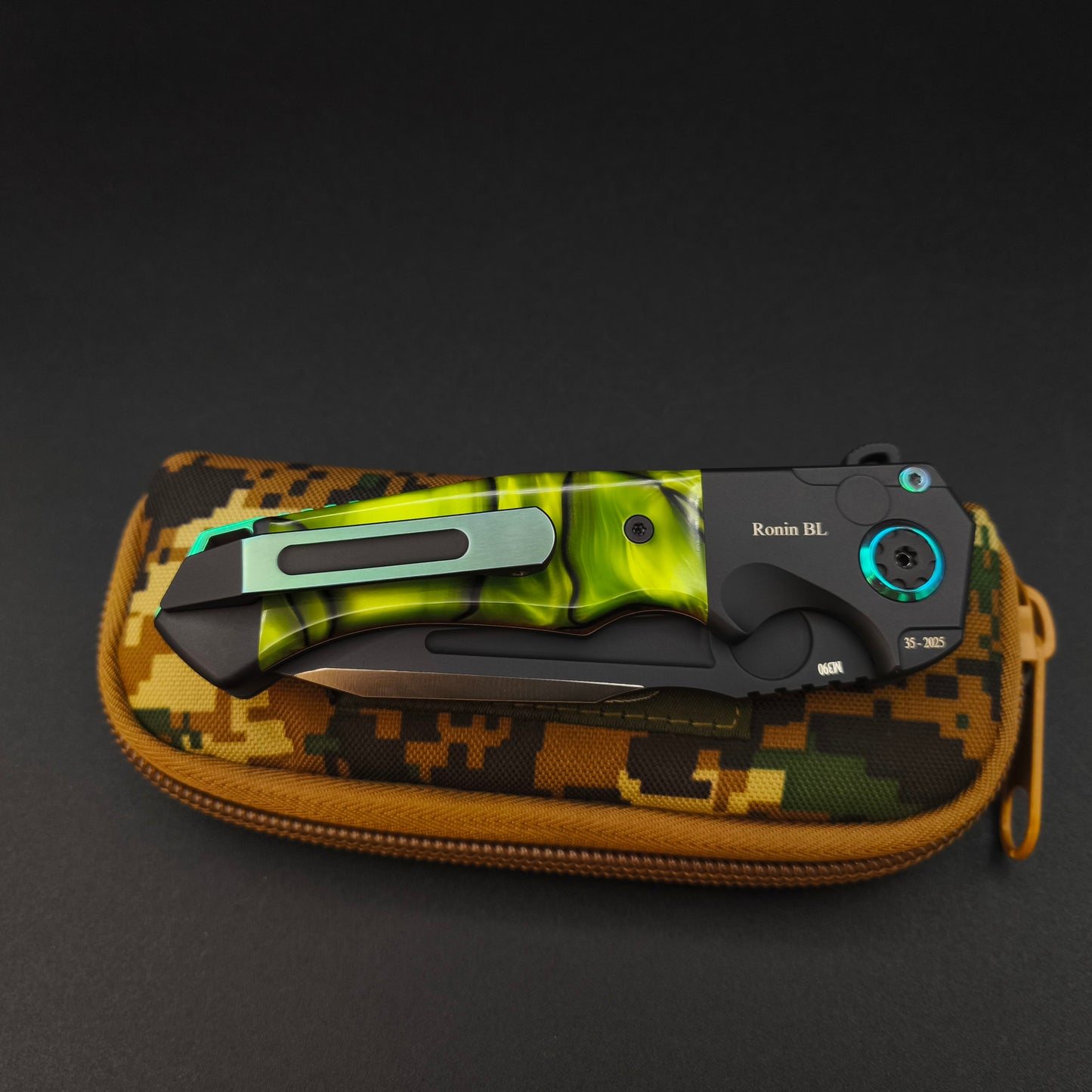 ADV Ronin Kalgard Titan Green Kirinite, Anodized Hardware 4