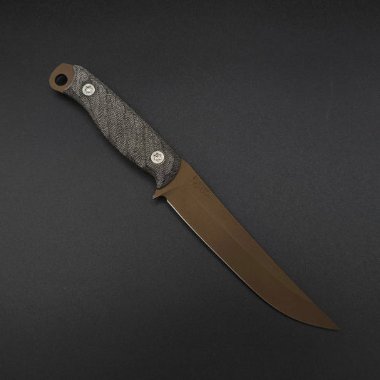 Half Face Blades Crow Breakdown Black Canvas Micarta, Midnight Bronze Cerakote 1