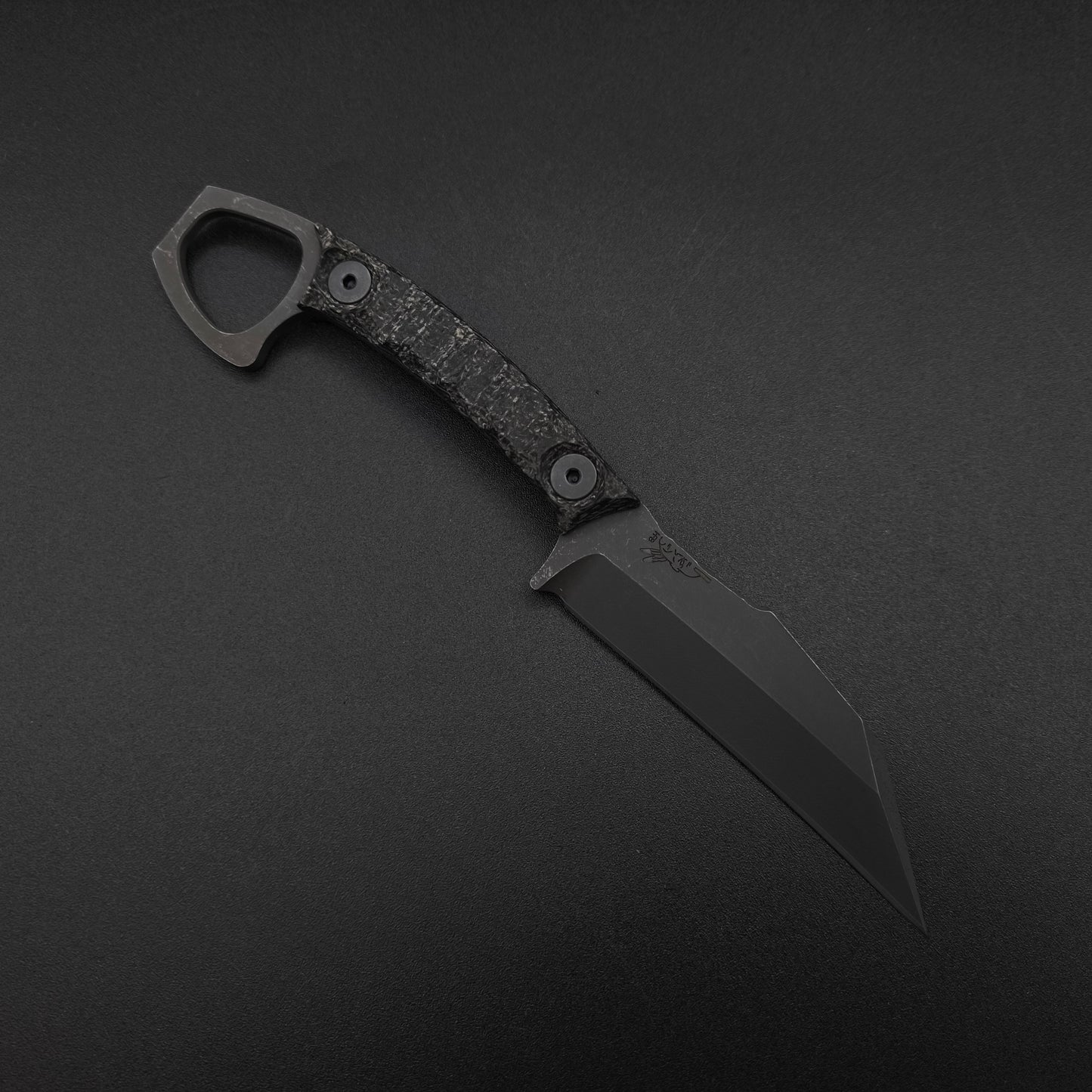 Half Face Blades SHPOS Black Burlap Micarta, stonewashed 1