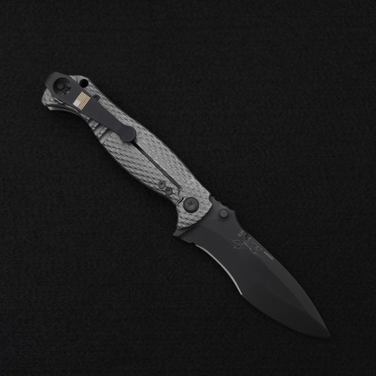 Half Face Blades Extremis Folder Tumbled Raw Ti Scales, PVD Coated Blade 1