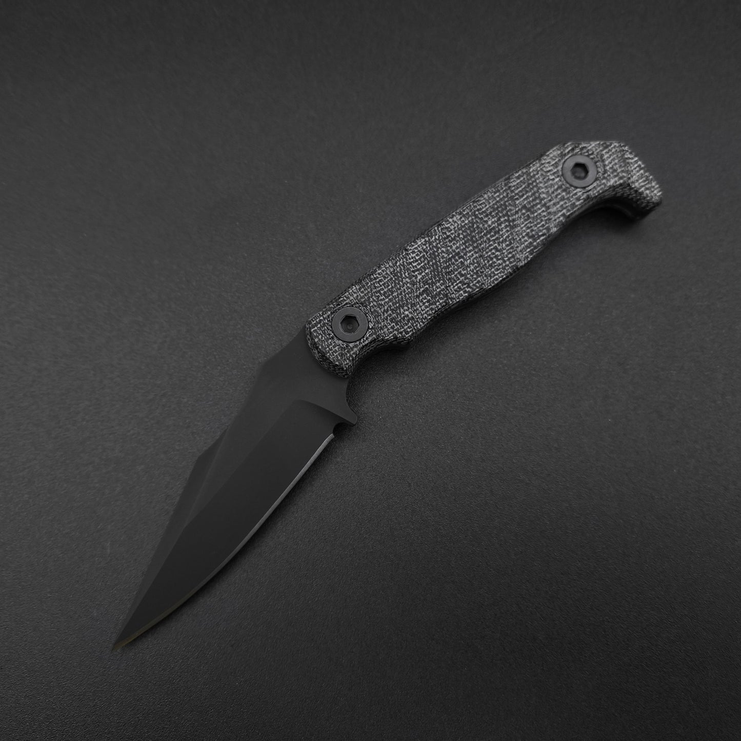Half Face Blades Custom EDC Black Canvas Micarta 2