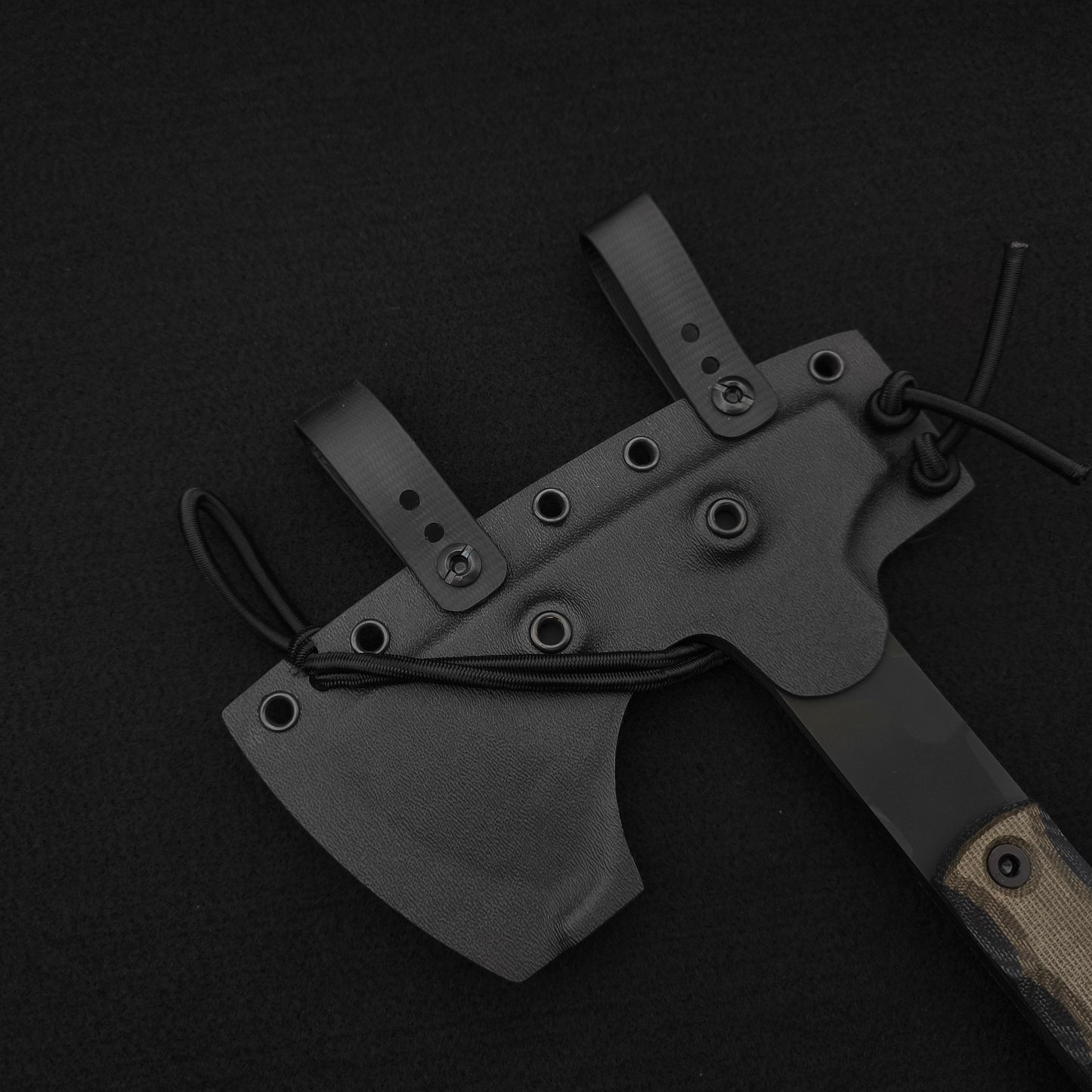 Half Face Blades Howler Hawk, Black and OD Green Canvas Micarta, Black Multicam Cerakote 5