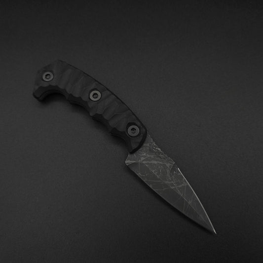 Half Face Blades HUMINT 3" Black G10 stonewashed 1