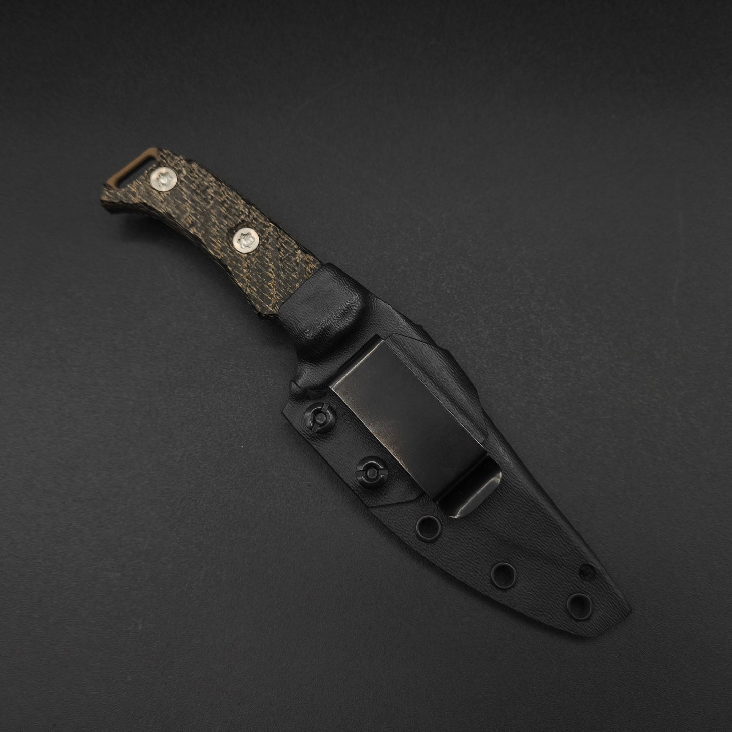 Half Face Blades Tosahwi Black Burlap Micarta, Midnight Bronze