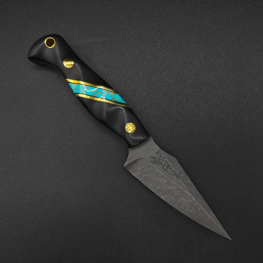 Half Face Blades Gulo Gulo Black Diamond Richlite, Brass and Turquoise