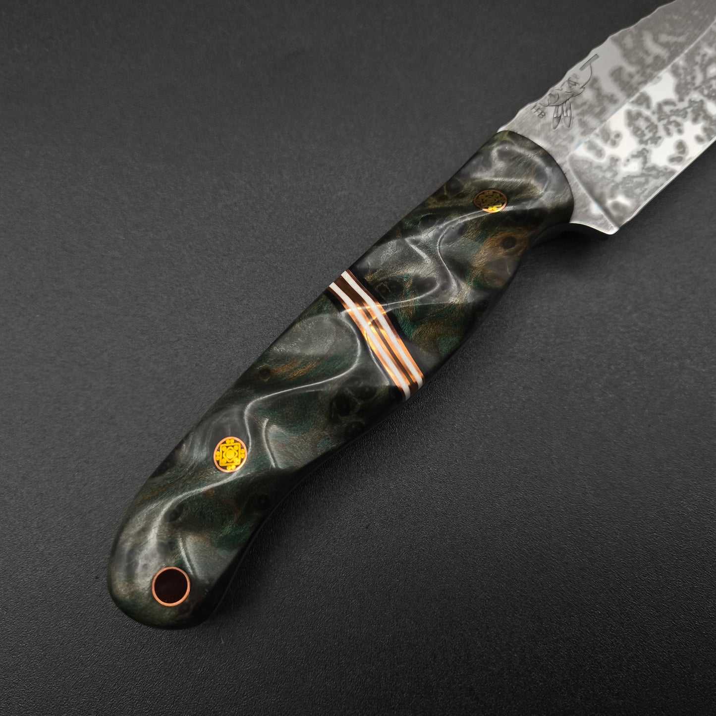 Half Face Blades Crow Jr Dyed Redwood, Black & Ivory G10 4