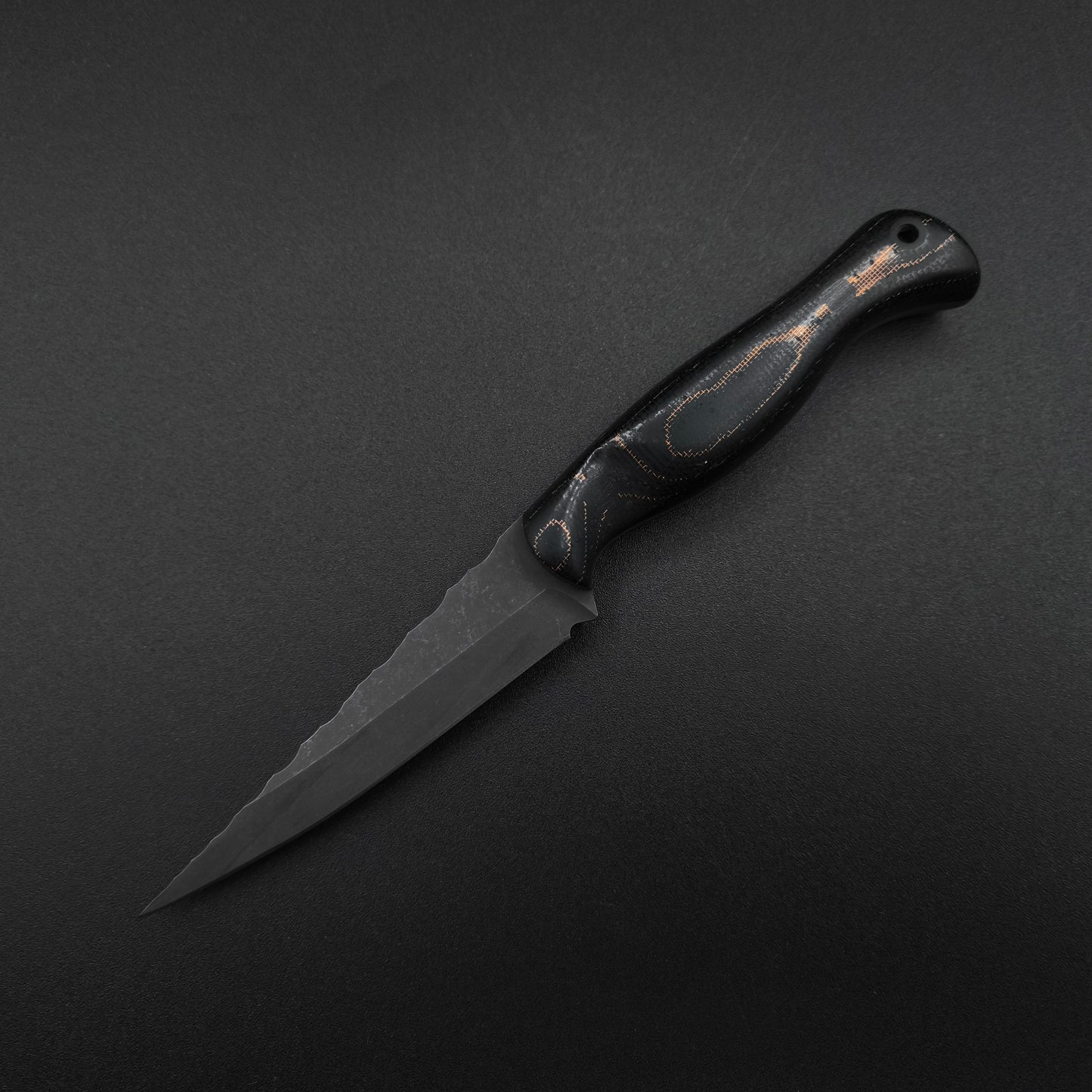 Half Face Blades Congressman Black Canvas Micarta, Copper Mesh 2