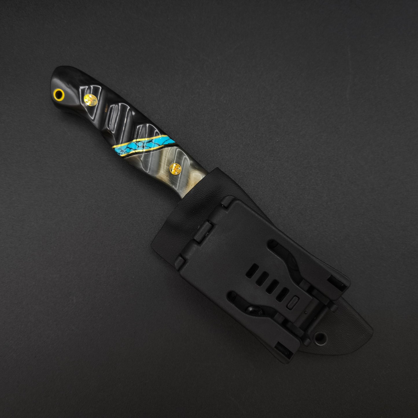 Sea Sick Blades Fieldcraft Magnacut, Rams Horn, Turquoise, Buffalo Horn 5