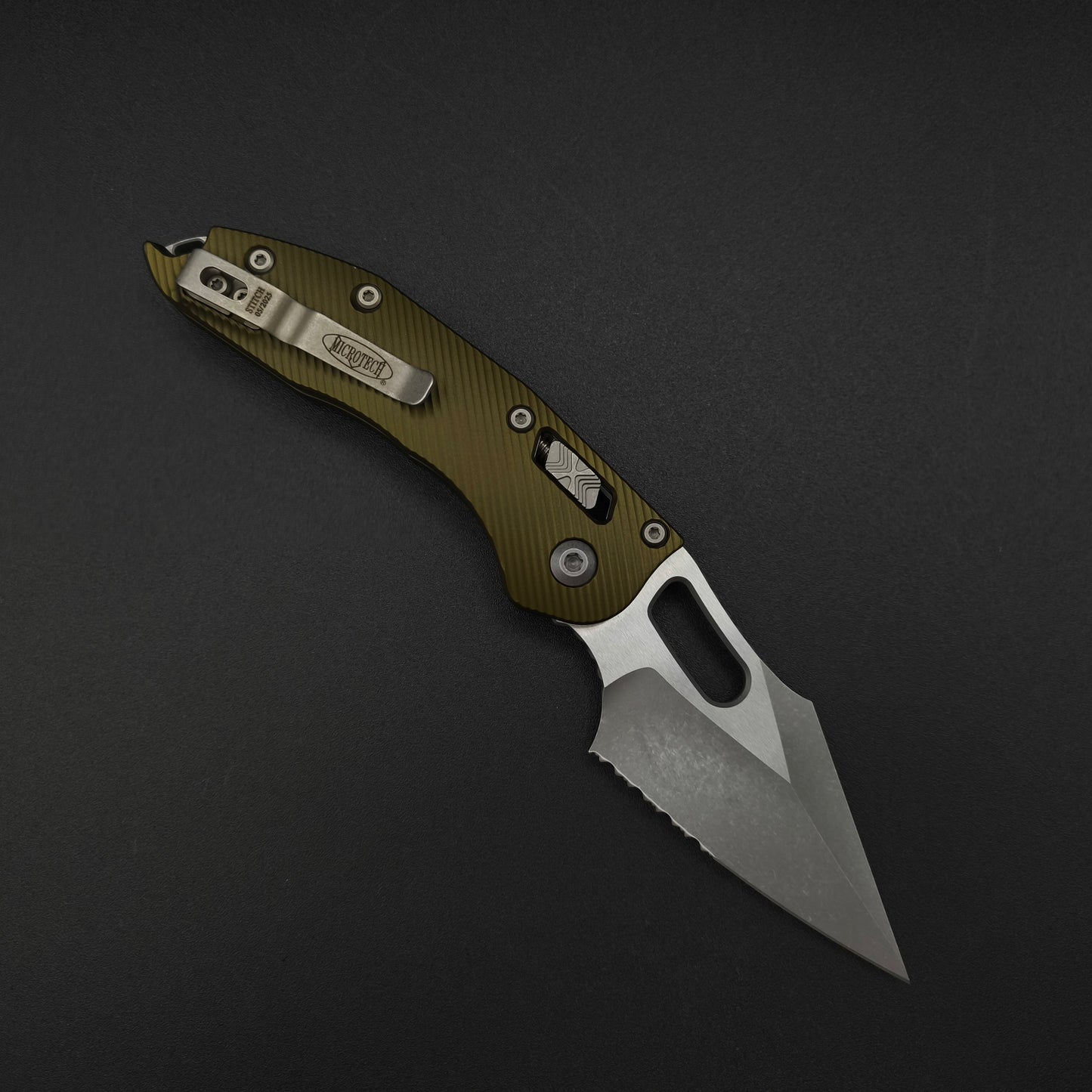 Microtech Stitch S/E Ram Lok OD Green Apo PS M390MK 2
